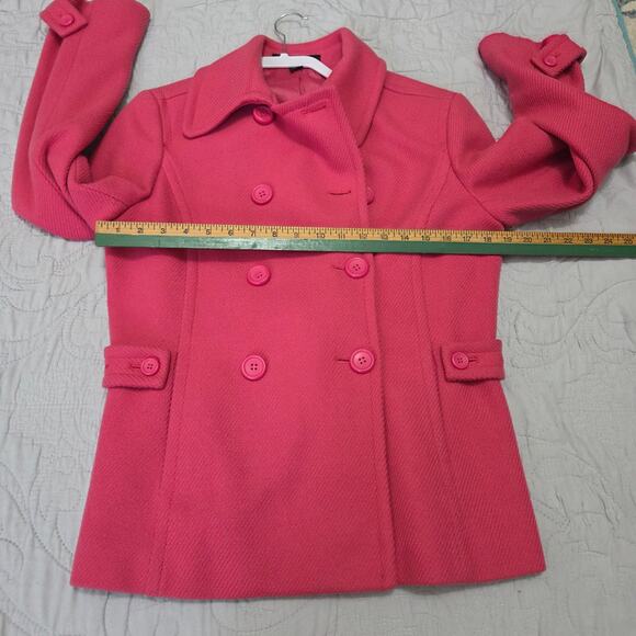 Express Design Studio Pink Wool Blend Pea Coat Woman's Size Medium - Picture 5 of 7
